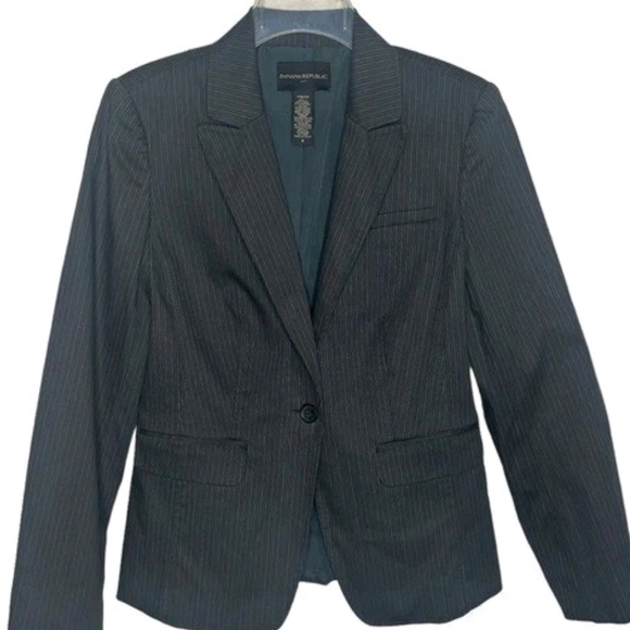 Banana Republic Jackets & Blazers - Banana Republic Charcoal Blue Pinstripe Jacket New Sz 8